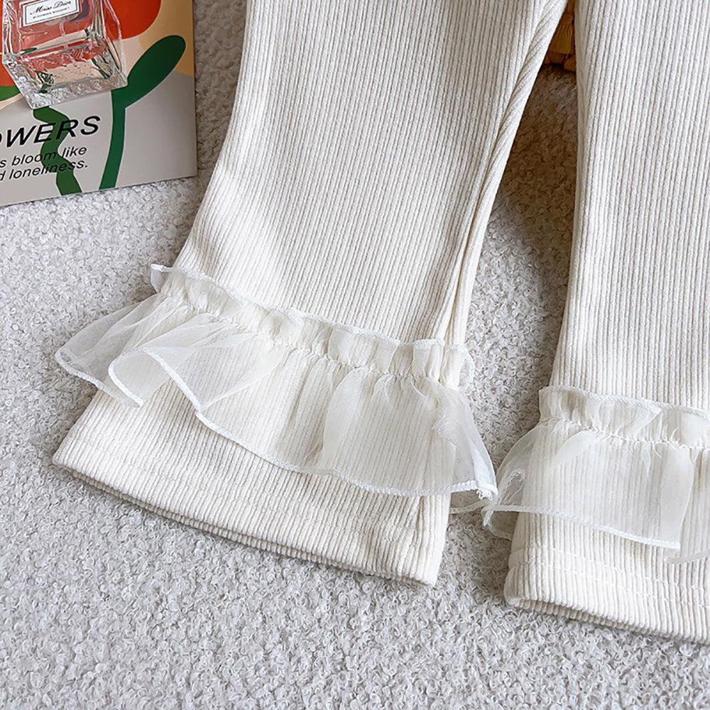 Girls Pleated Chinos Trousers