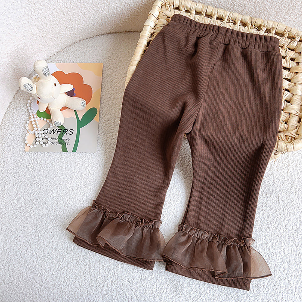 Girls Pleated Chinos Trousers