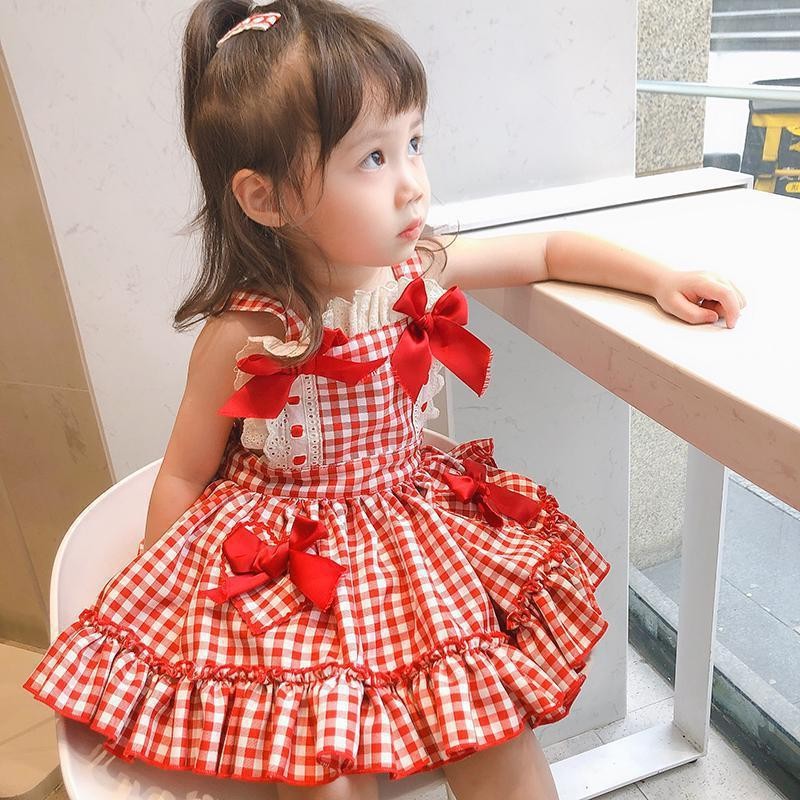 Checked Applique A-Line Mini Dress