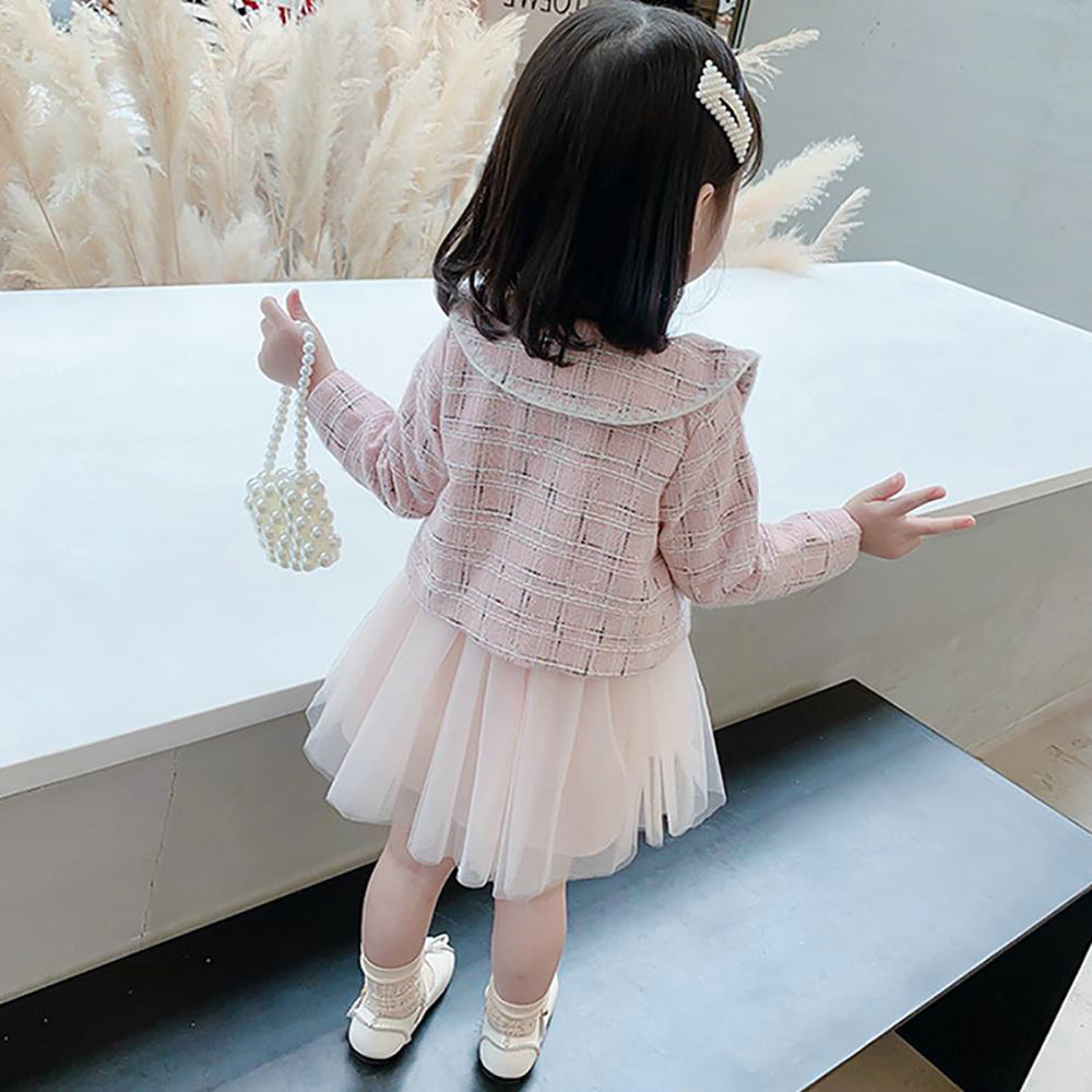 Girls Crepe A-Line Midi Dress