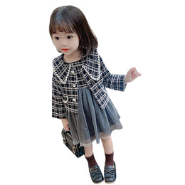 Girls Checked Fit & Flare Dress