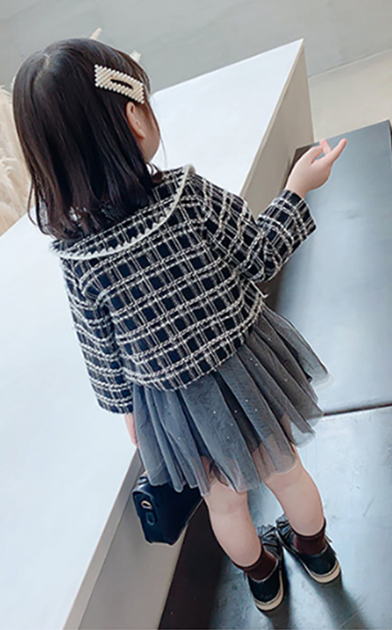Girls Checked Fit & Flare Dress