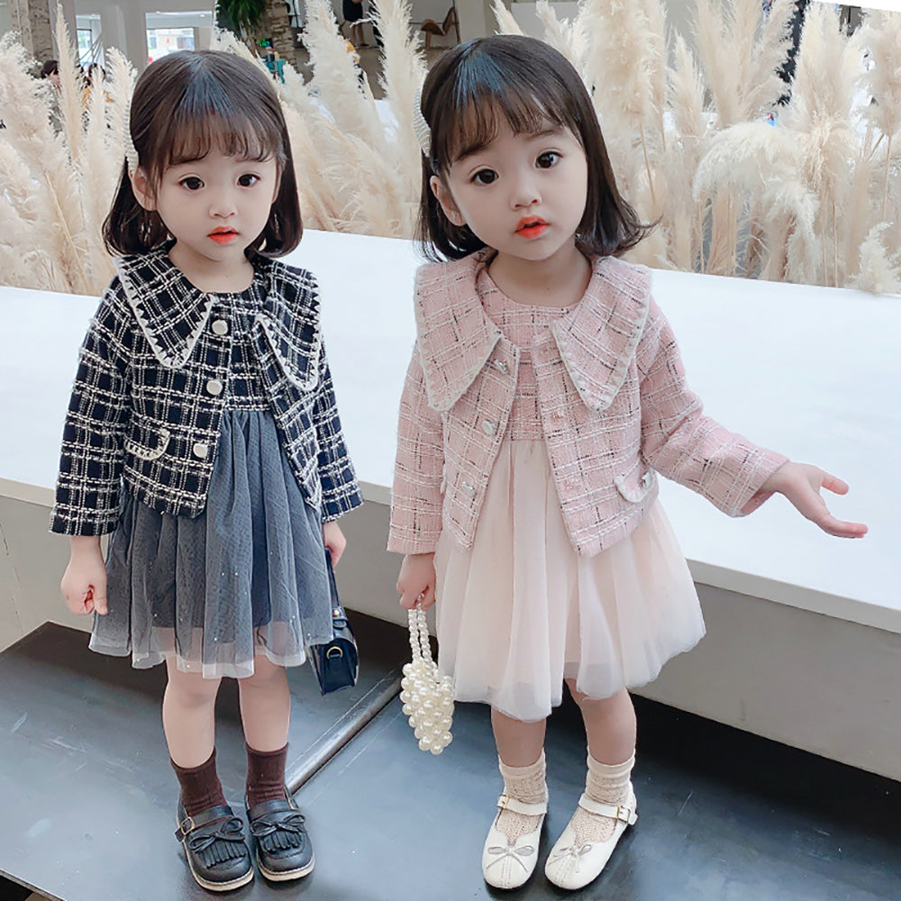 Girls Checked Fit & Flare Dress