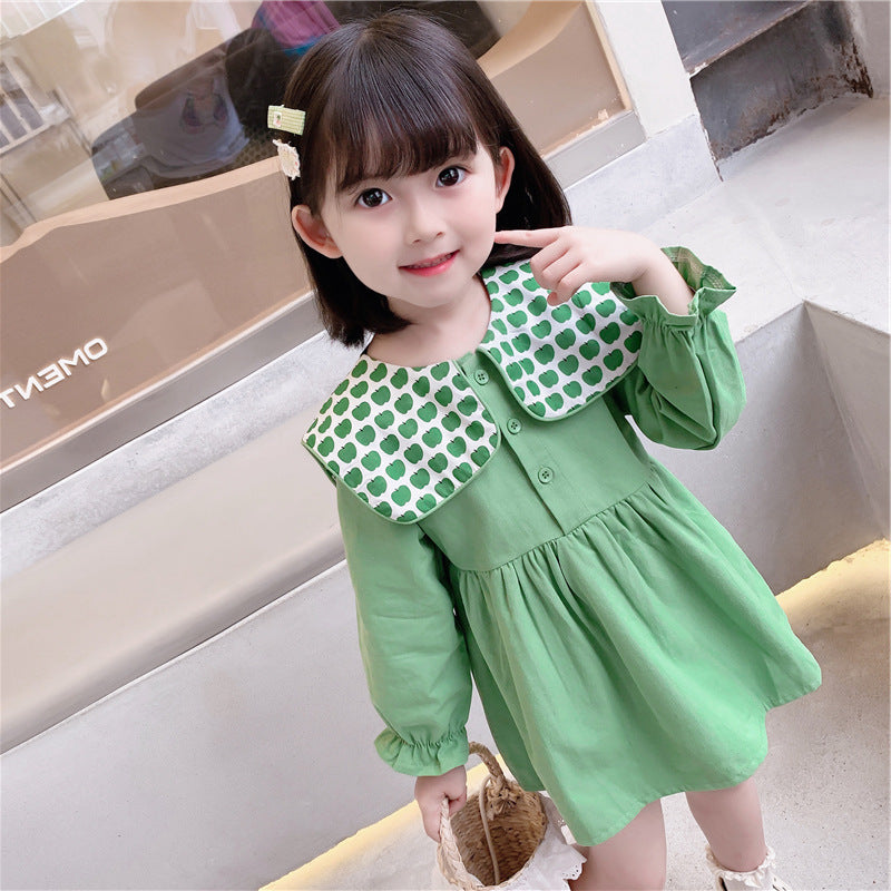 Girls Puff Sleeves A-Line Dress