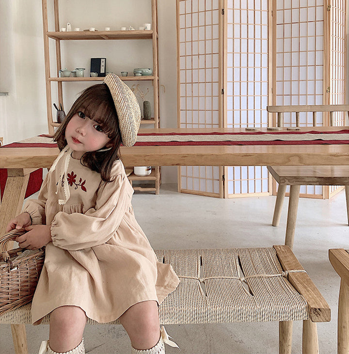 Girls Embroidered A-Line Dress