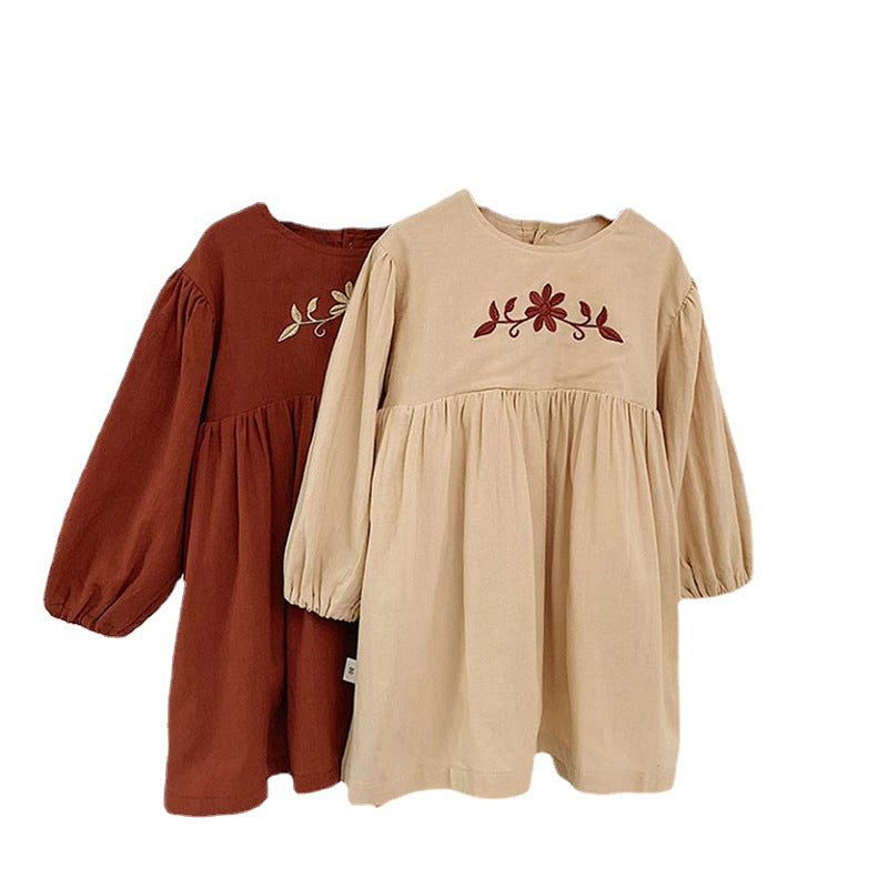 Girls Embroidered A-Line Dress
