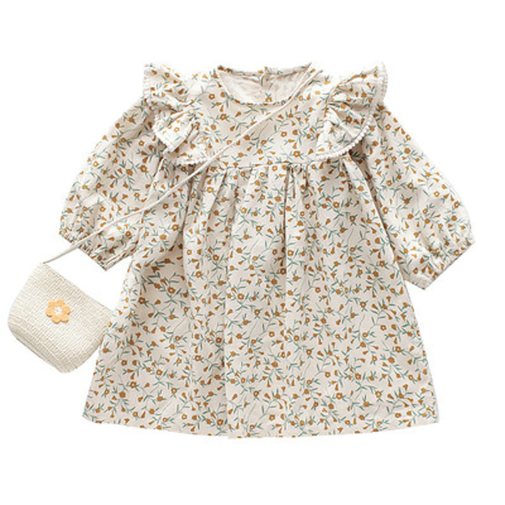 Print Cape Sleeve A-Line Dress