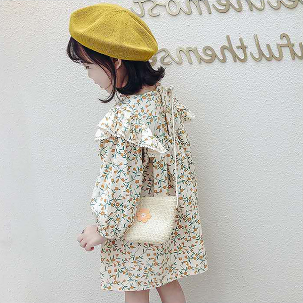 Print Cape Sleeve A-Line Dress