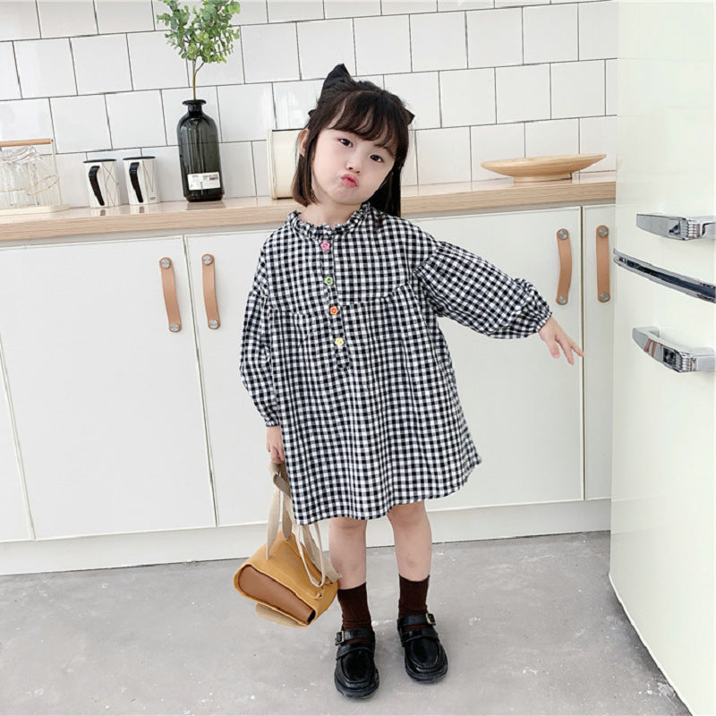 Checked A-Line Dress