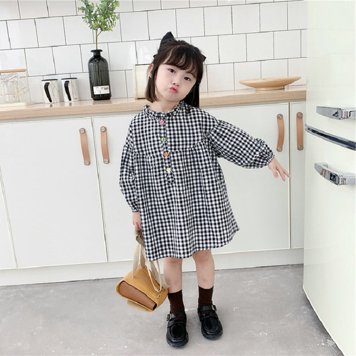 Checked A-Line Dress
