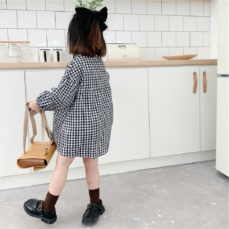 Checked A-Line Dress