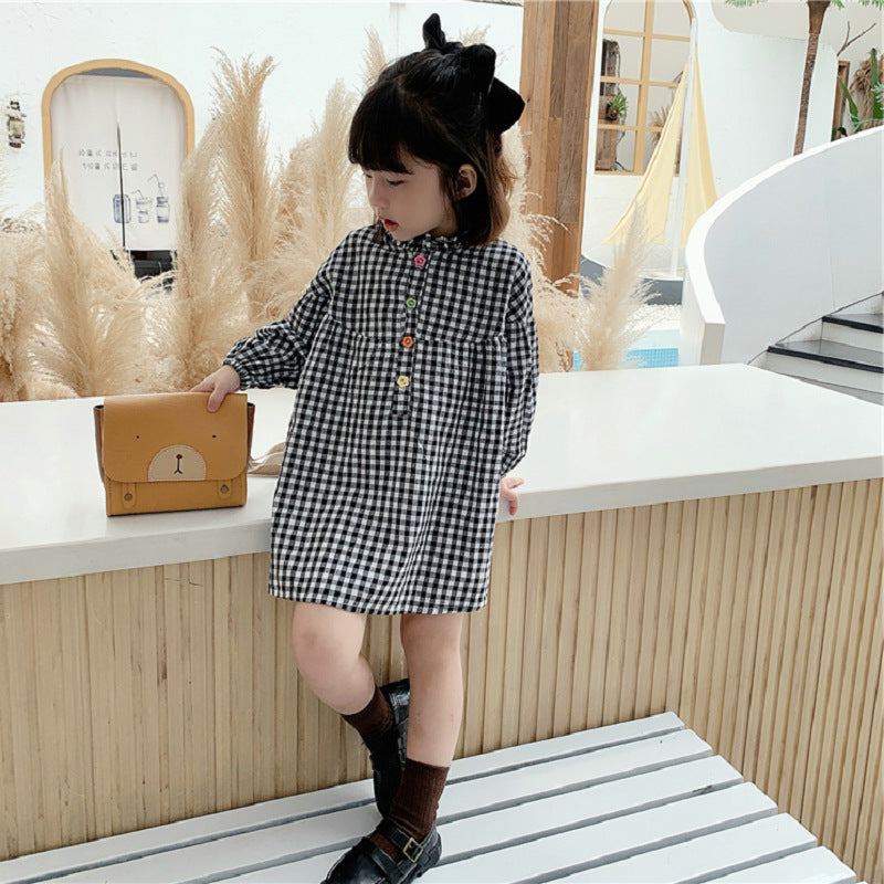 Checked A-Line Dress
