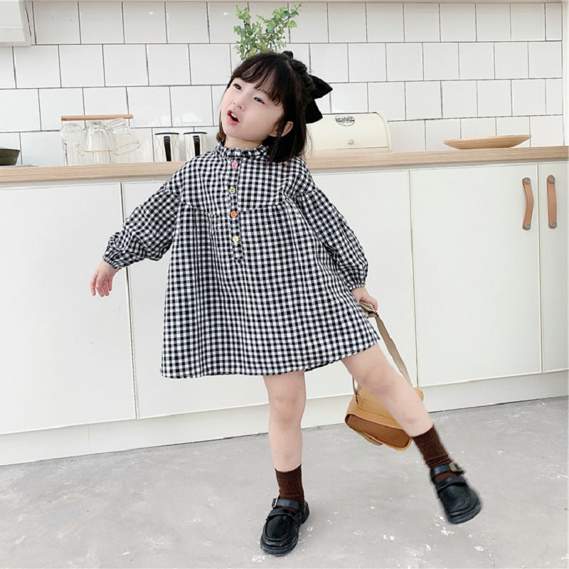 Checked A-Line Dress