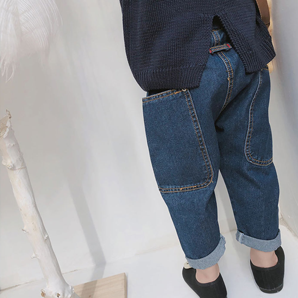 Girls Cotton Mid-Rise Heavy Fade Jeans