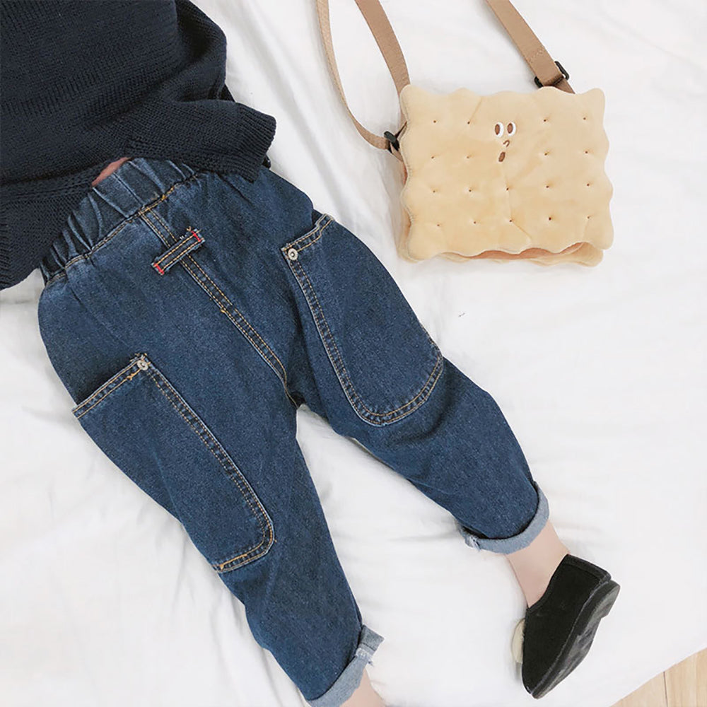 Girls Cotton Mid-Rise Heavy Fade Jeans