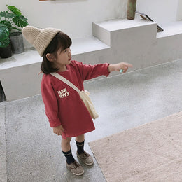 Girls Round Neck A-Line Dress