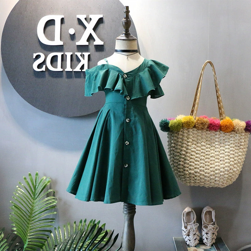Solid Fit and Flare Dress