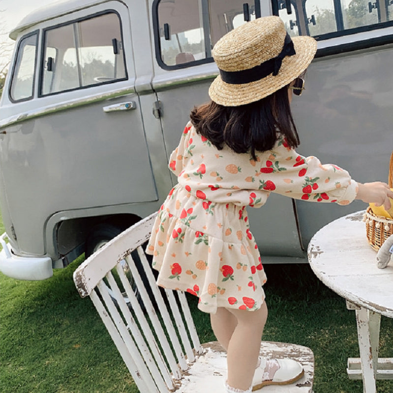 Girls Printed Long Sleeves T-Shirt With Skirt