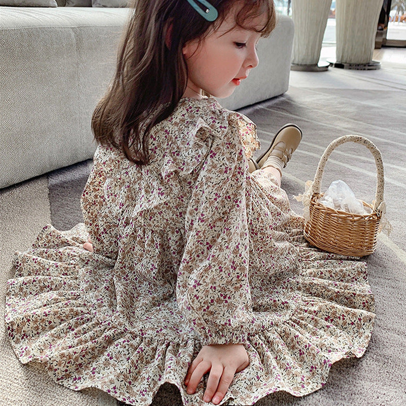 Girls Printed Ruffled A-Line Dress