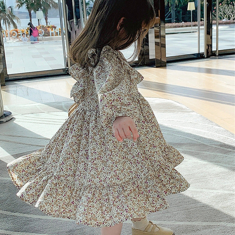 Girls Printed Ruffled A-Line Dress