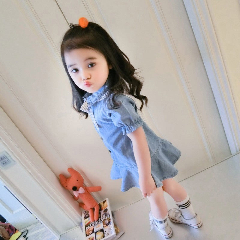Girls Solid Bow A-Line Midi Dress
