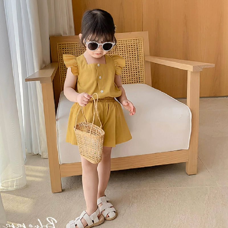 Solid Top and Shorts Set