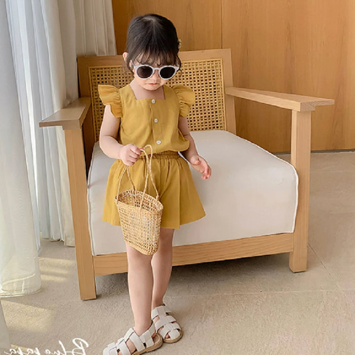 Solid Top and Shorts Set