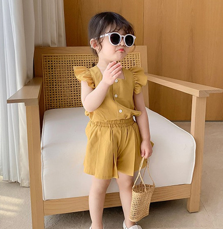 Solid Top and Shorts Set