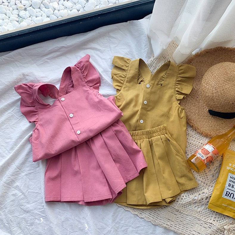 Solid Top and Shorts Set