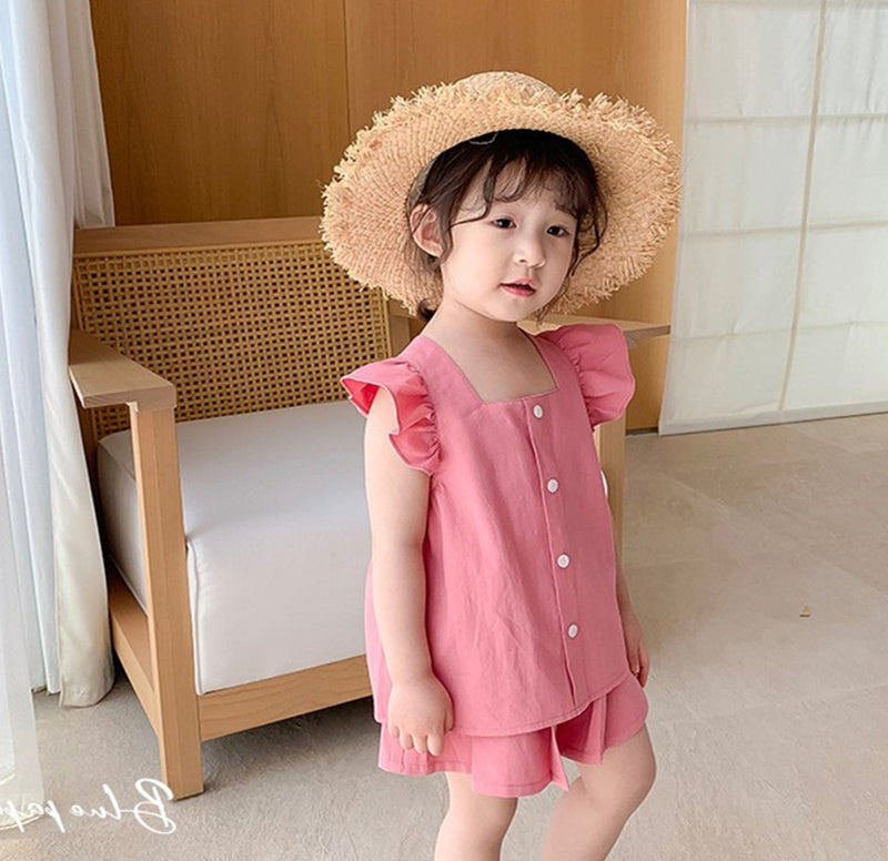 Solid Top and Shorts Set