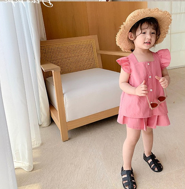 Solid Top and Shorts Set