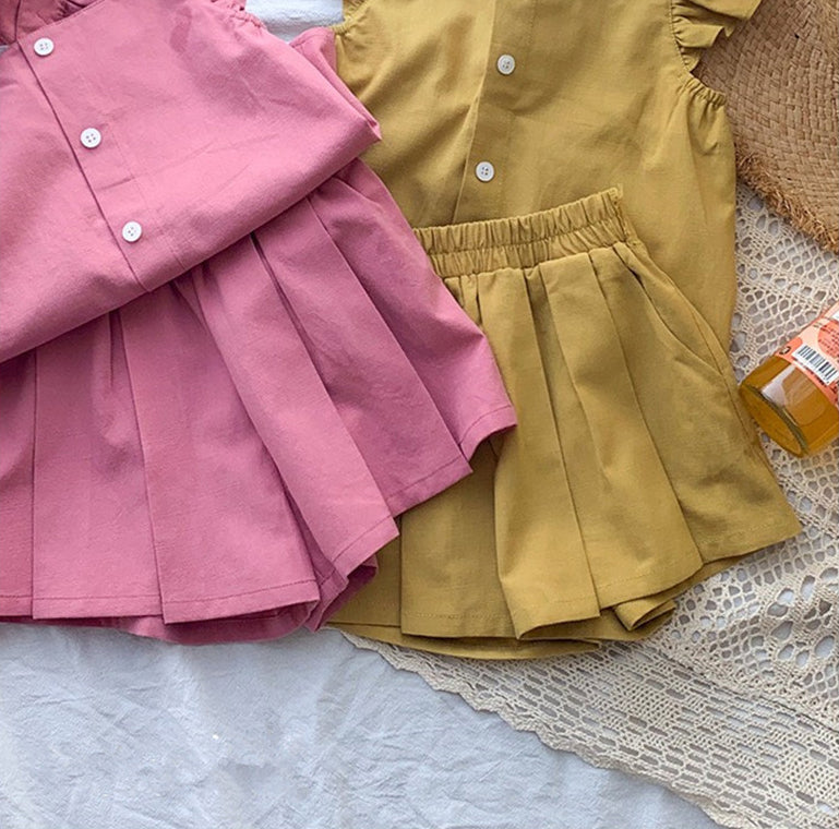 Solid Top and Shorts Set