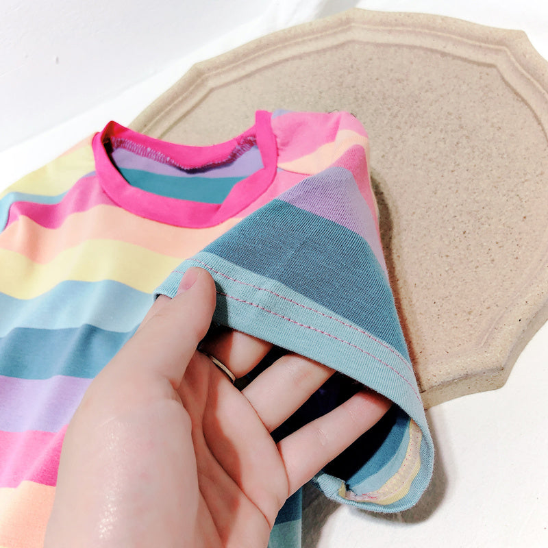 Girls Striped T-shirt Dress