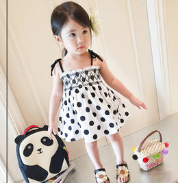 Girls Polka Dot Printed A-Line Midi Dress