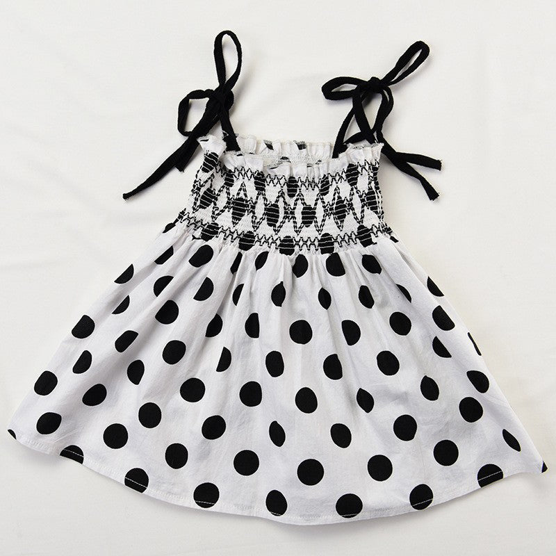 Girls Polka Dot Printed A-Line Midi Dress