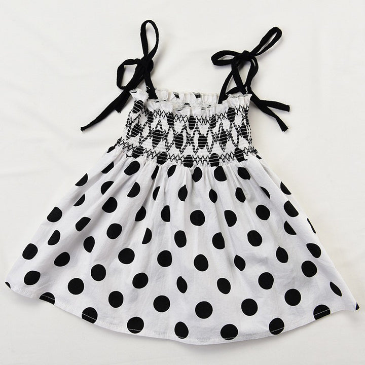 Girls Polka Dot Printed A-Line Midi Dress