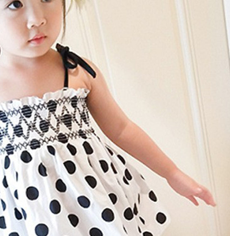 Girls Polka Dot Printed A-Line Midi Dress