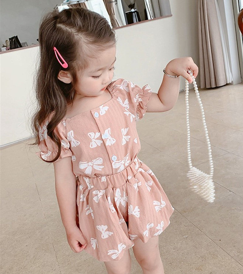 Girls Printed Top With Shorts