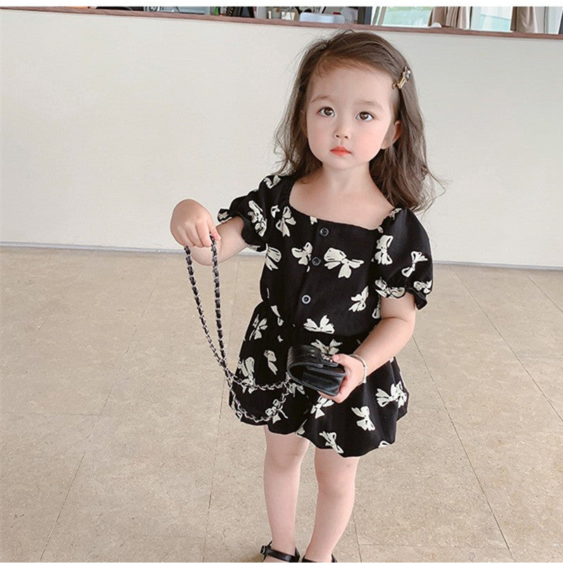Girls Printed Pure Cotton Top With Shorts