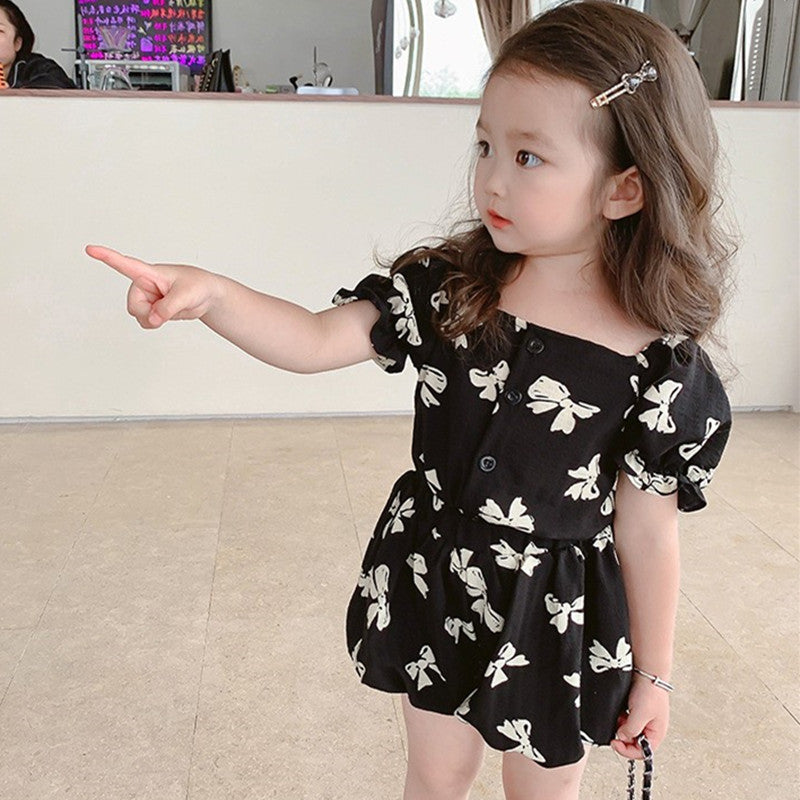 Girls Printed Pure Cotton Top With Shorts