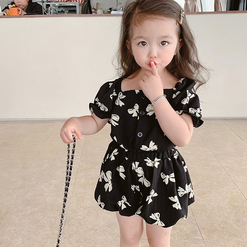 Girls Printed Pure Cotton Top With Shorts