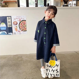 Girls Cotton Extended Sleeves T-shirt Dress