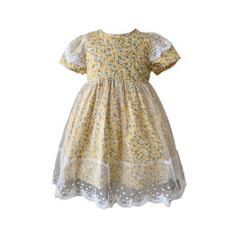 Girls Floral Print Fit & Flare Dress