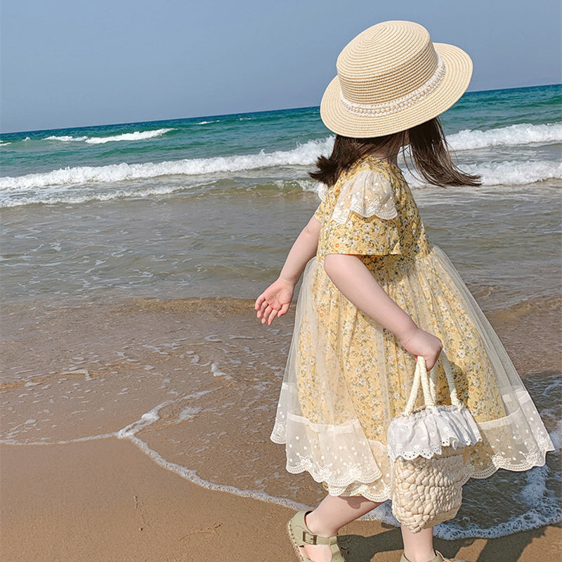 Girls Floral Print Fit & Flare Dress