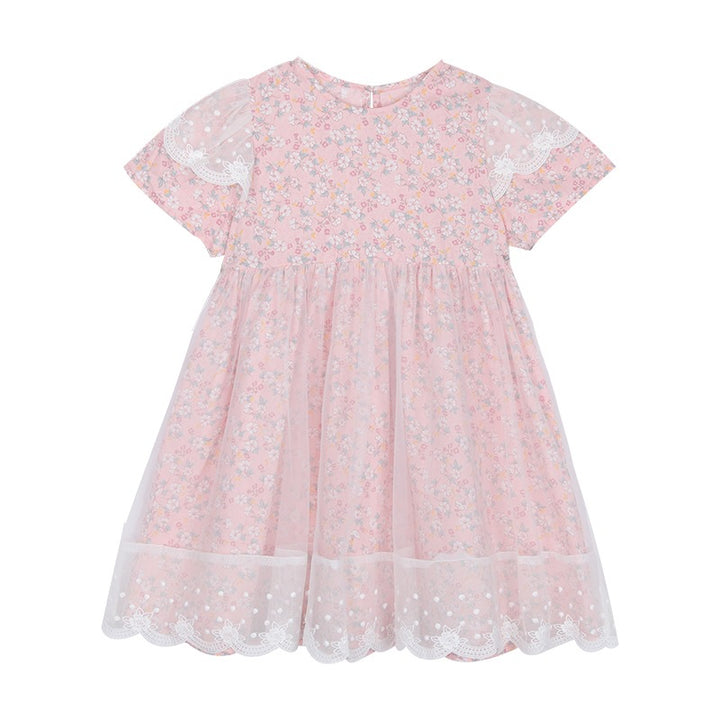Floral Flared Sleeve Fit & Flare Midi Dress