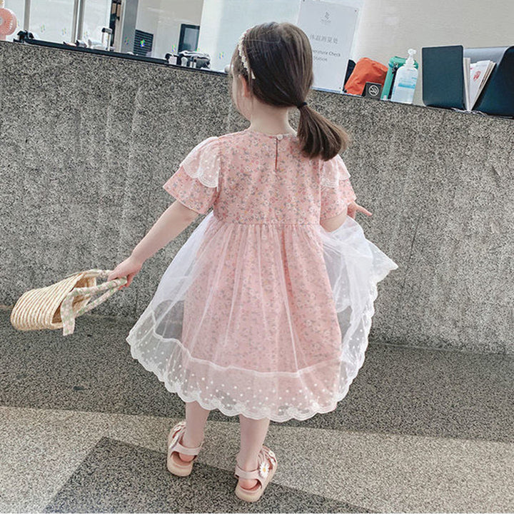 Floral Flared Sleeve Fit & Flare Midi Dress