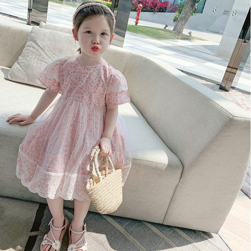 Floral Flared Sleeve Fit & Flare Midi Dress