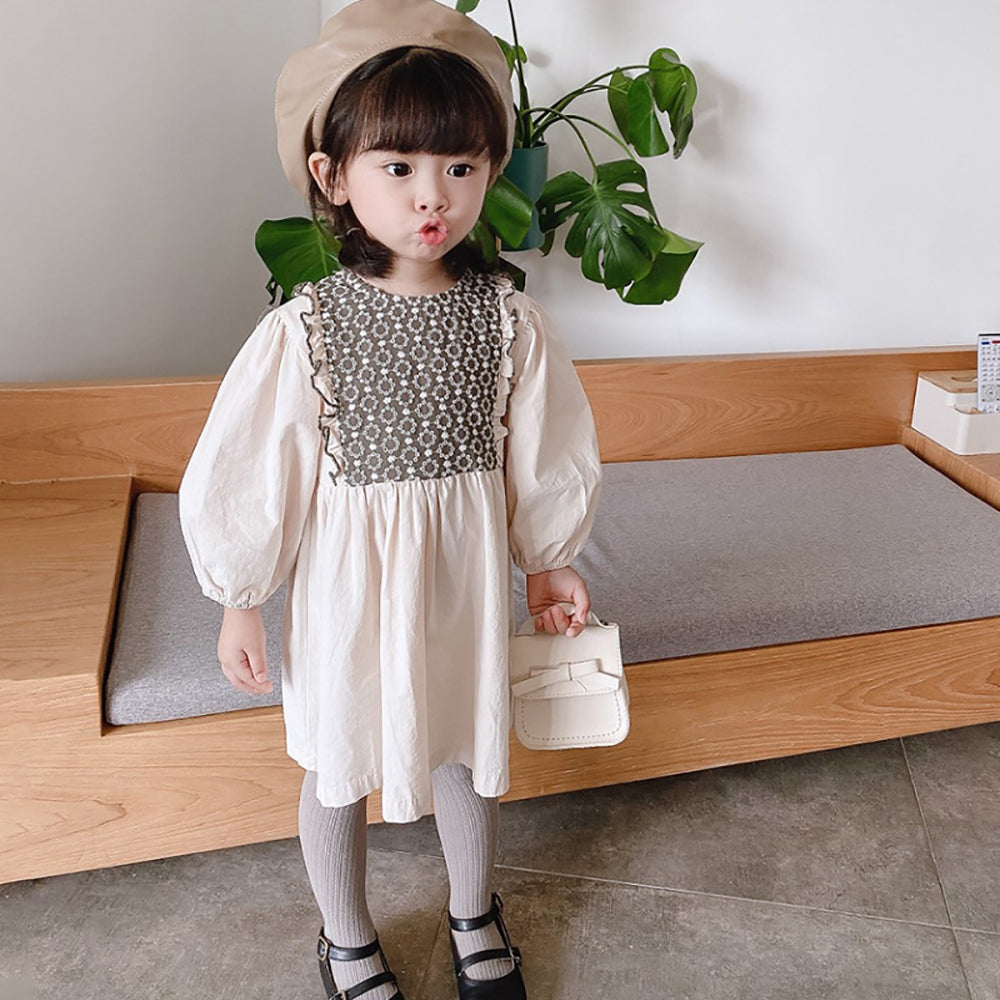 Girls Embroidered A-Line Dress