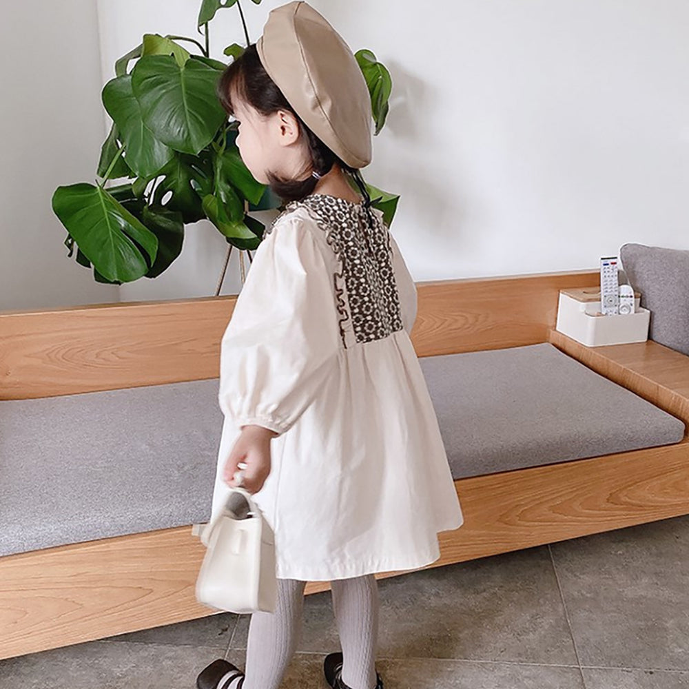 Girls Embroidered A-Line Dress