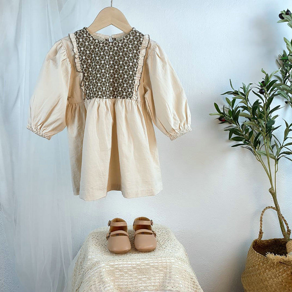 Girls Embroidered A-Line Dress